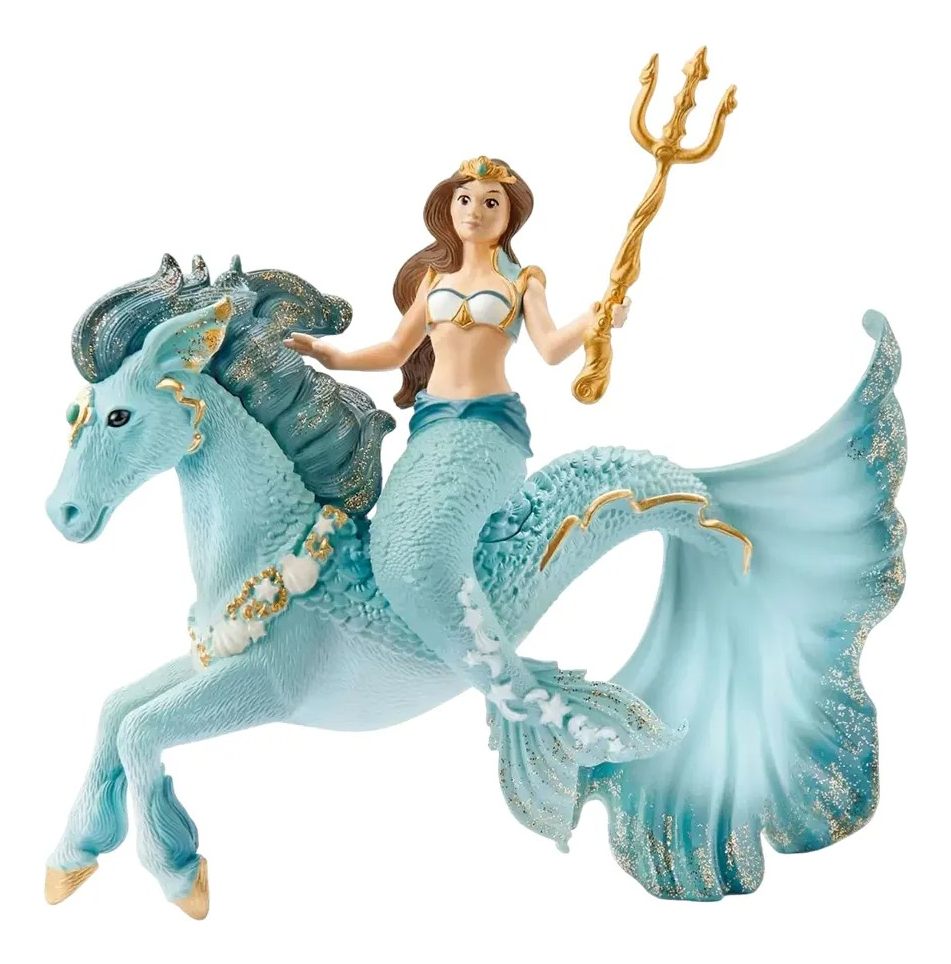 Figura Sirena Eyela Montando Caballo Bajo El Agua Trex