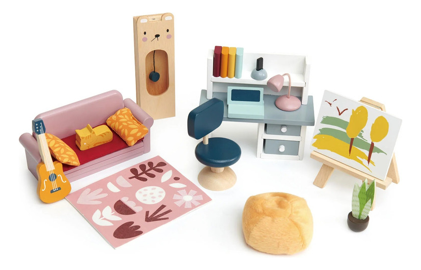 Mueble Estudio Casa Muñecas Tender Leaf Juego Madera Niño Tx
