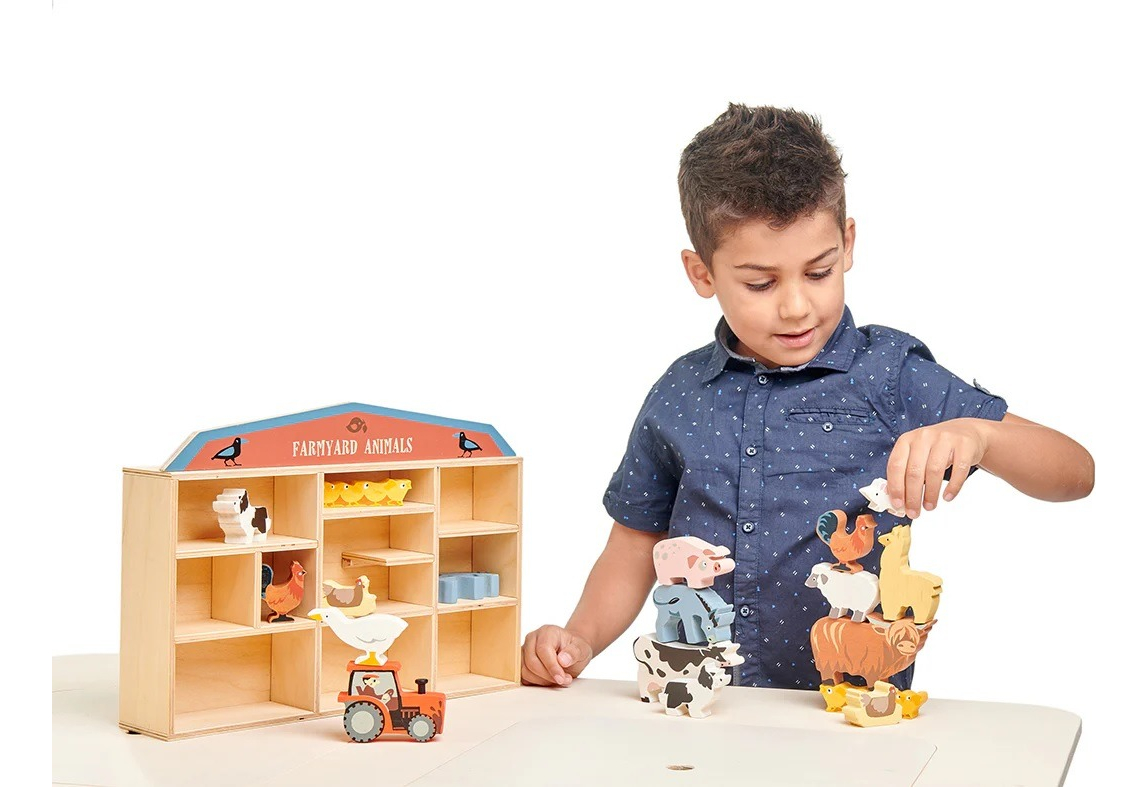 Figura Gallo Gallina Animal Tender Leaf Toys Madera Granja®