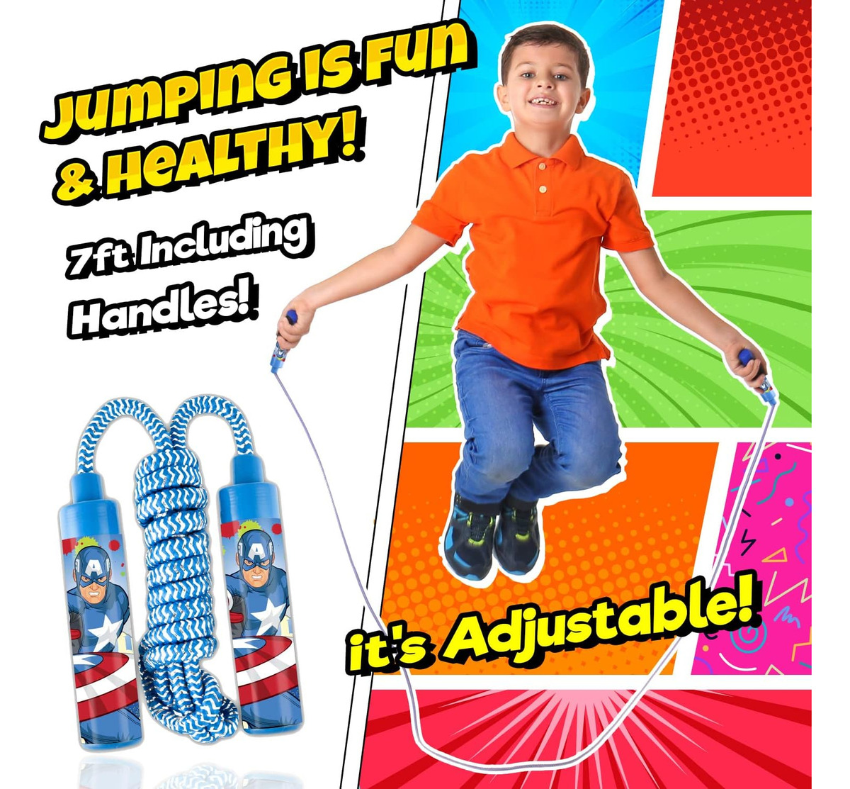 Cuerda Salto Marvel Ja-ru Didactico Niño Deporte Juguete Tx