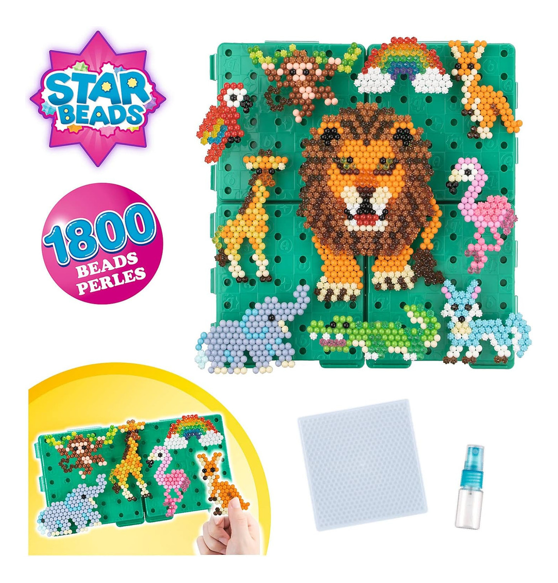 Aquabeads Wild Safari Scene 1800 Perlas Animales Juguetes Tx