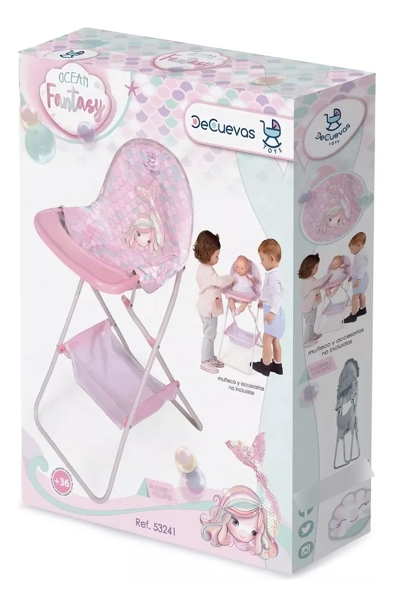 Silla De Comer Juguete De Cuevas Niños Muñeca Bebe Trona Tx