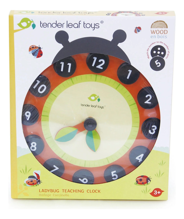 Reloj Mariquita Aprende Tender Leaf Juguetes Madera Niño Tx