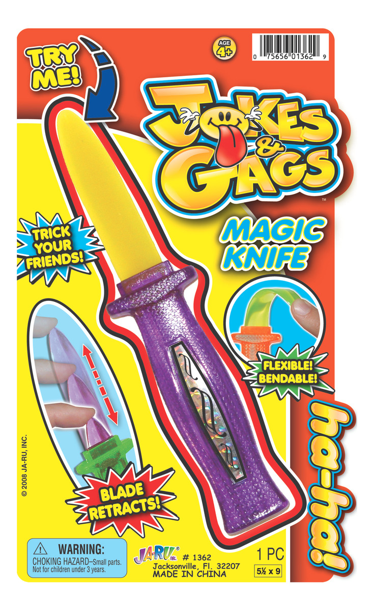 Cuchillo Falso Retractil Ja Ru Plastico Broma Flexible Trex