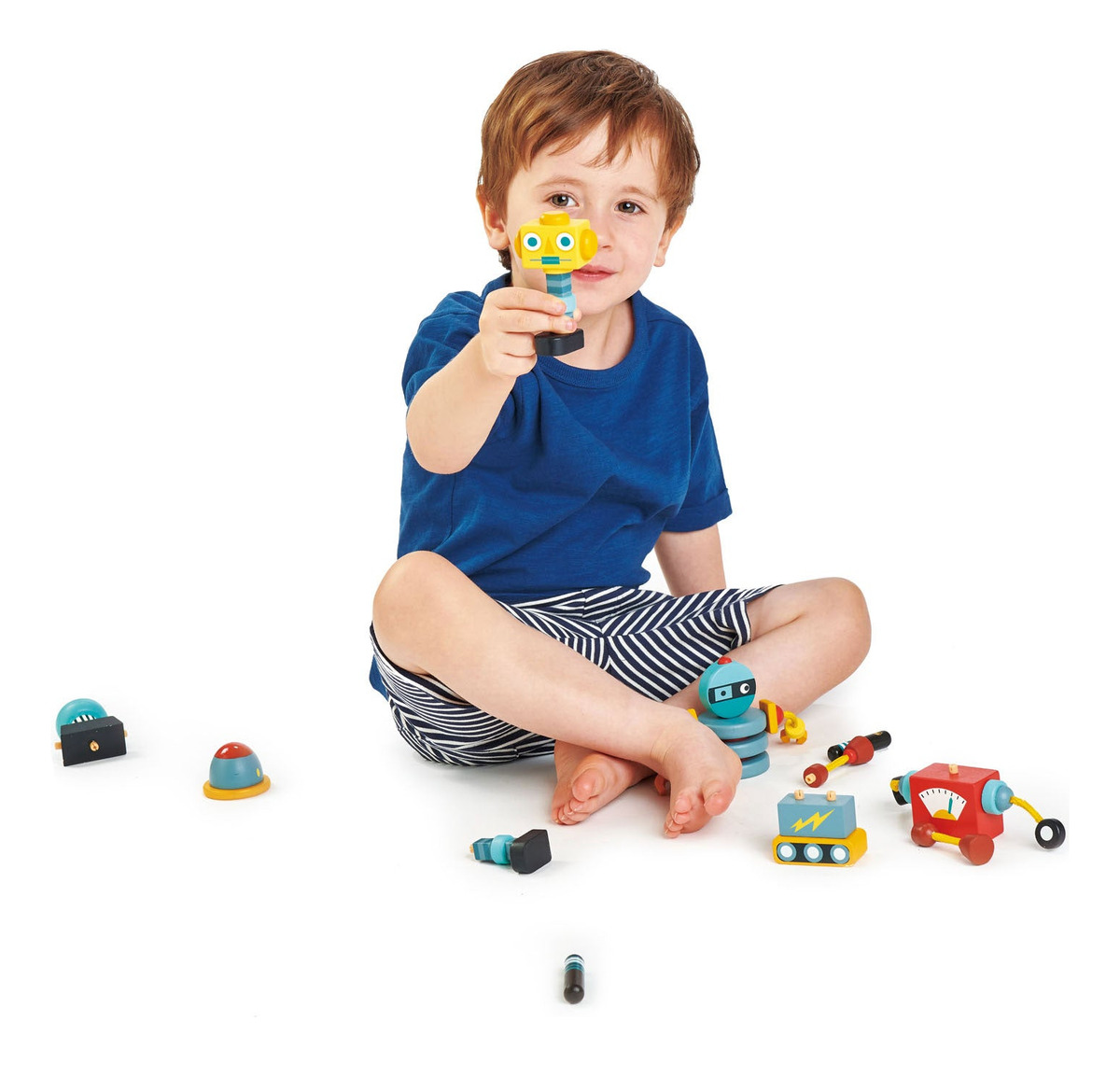Juguete Robots Tender Leaf Toys Construccion Madera 17 Ps Tx