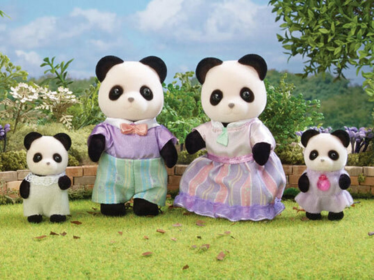 Sylvanian Families Familia Panda Pookie Juguete Infantil Tx