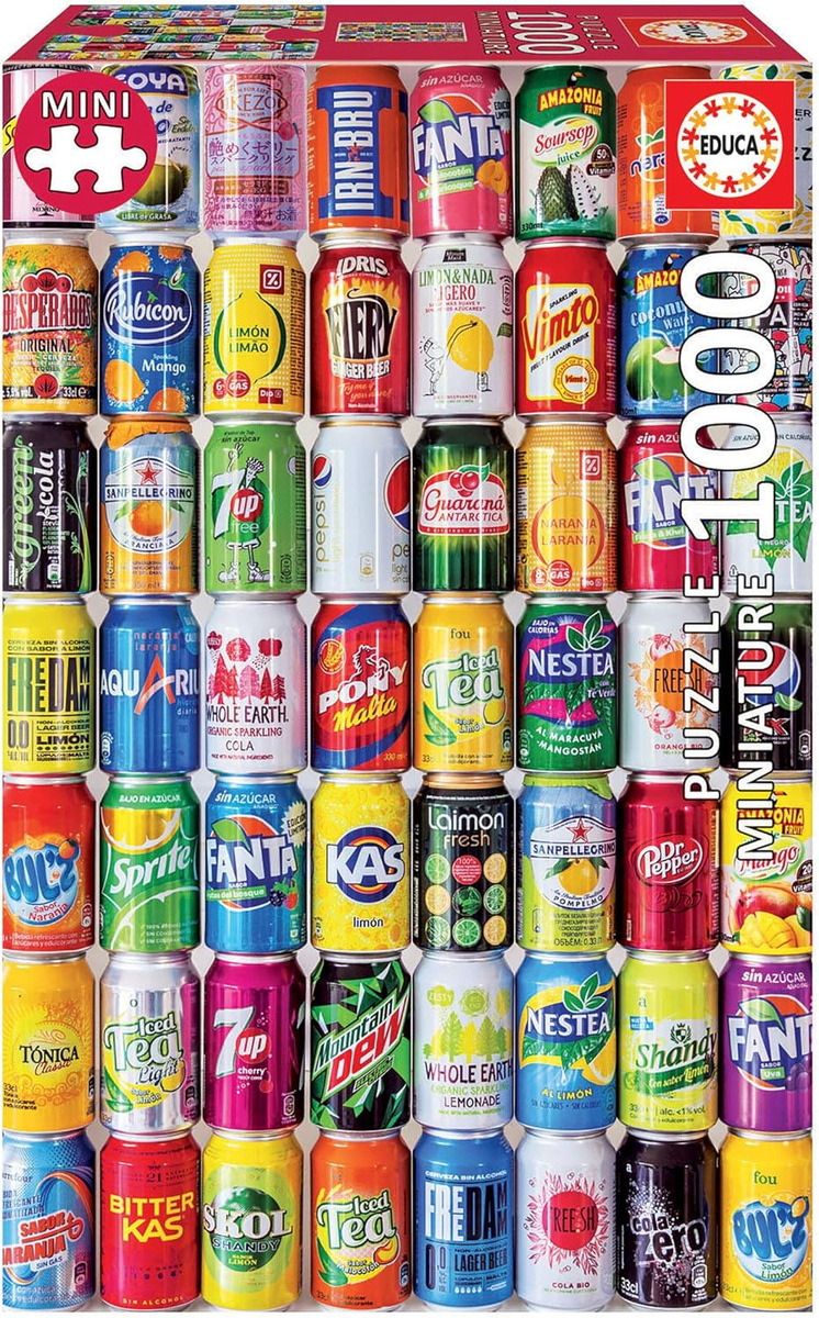 Puzzle Rompecabezas Latas Refrescos Soda 1000 Pcs Educa Tx