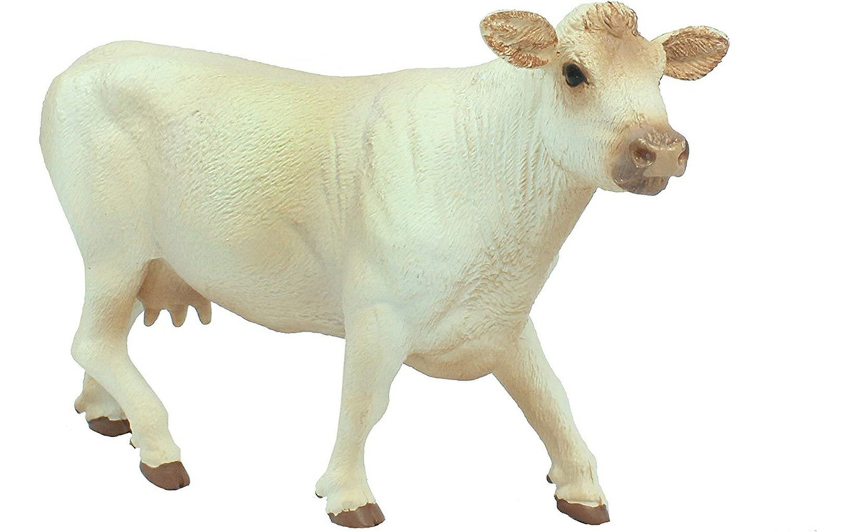 Figura Safari Juguete Vaca Charolais Granja Coleccionable Tx
