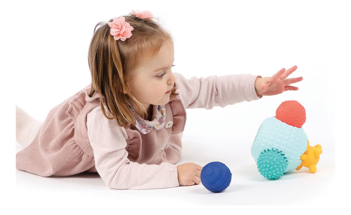 Juego Bebe Pelota Sensorial Goma Encastre Ludi Calidad Trex
