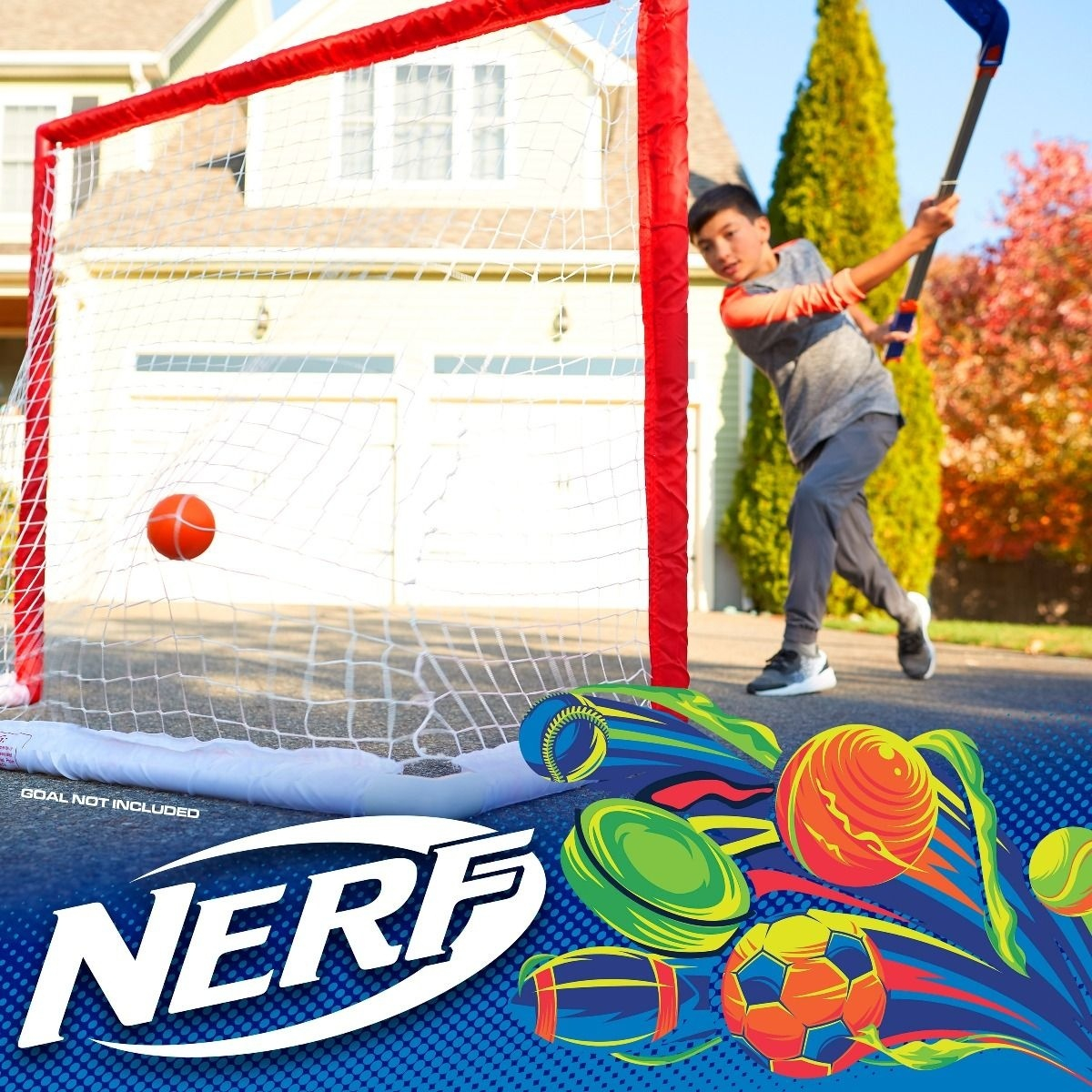 Palo De Hockey + Pelota Nerf Flexplay Franklin Trex