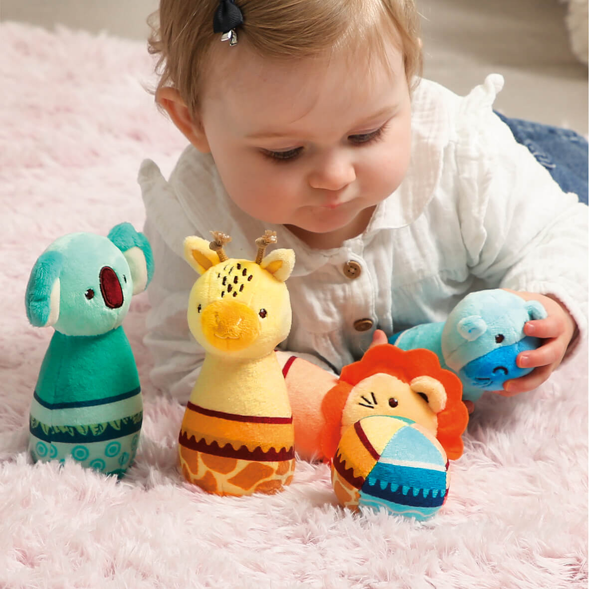 Juego Bolos Acolchonados Bebe Tela Ludi Baby Sensorial Trex