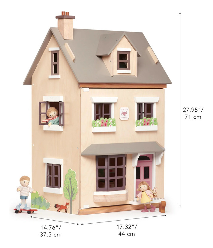 Villa Foxtail Tender Leaf Casa Niños Juguetes Madera Niño Tx