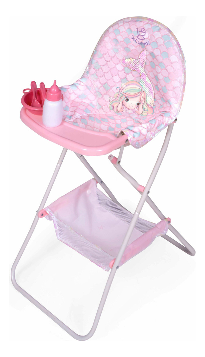 Silla De Comer Juguete De Cuevas Niños Muñeca Bebe Trona Tx