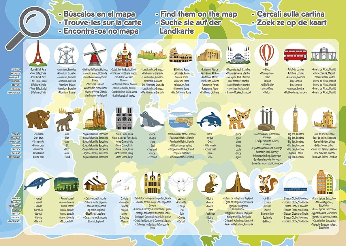 Puzzle 150 Piezas Mapa Europa Rompecabezas Didactico Educa