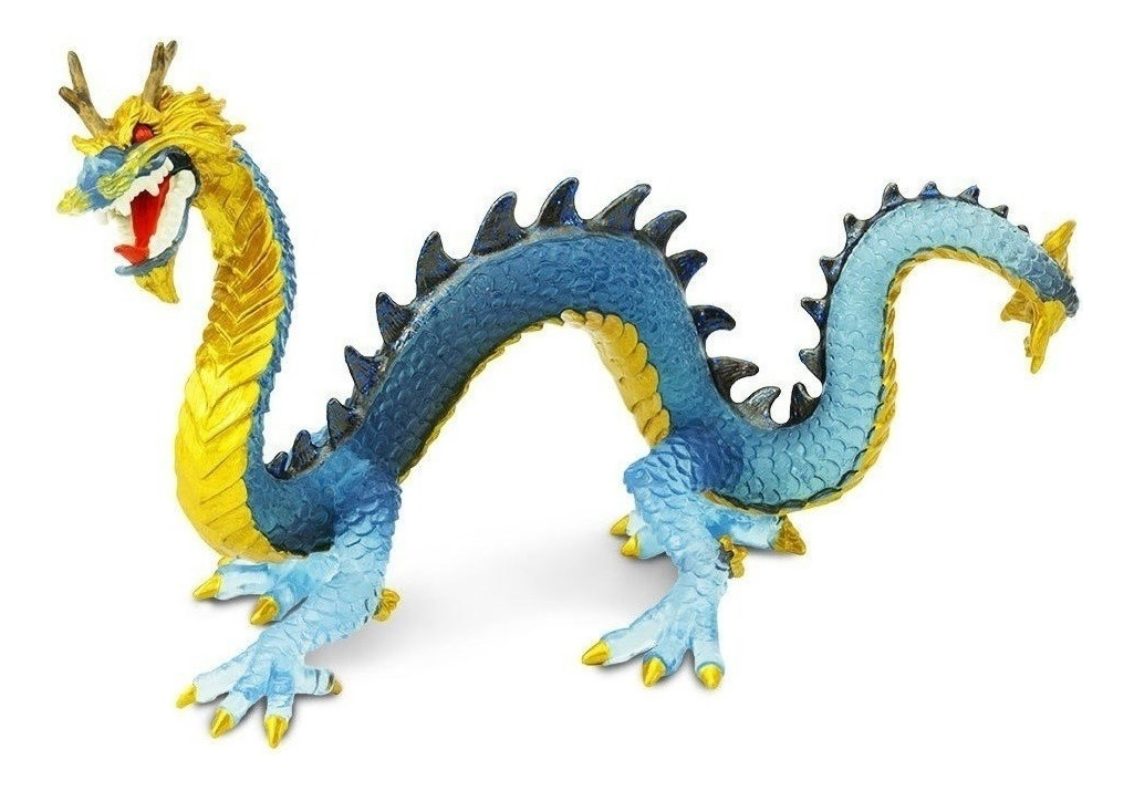 Figura Safari Dragón Chino Azul China Suerte Juguete Niños