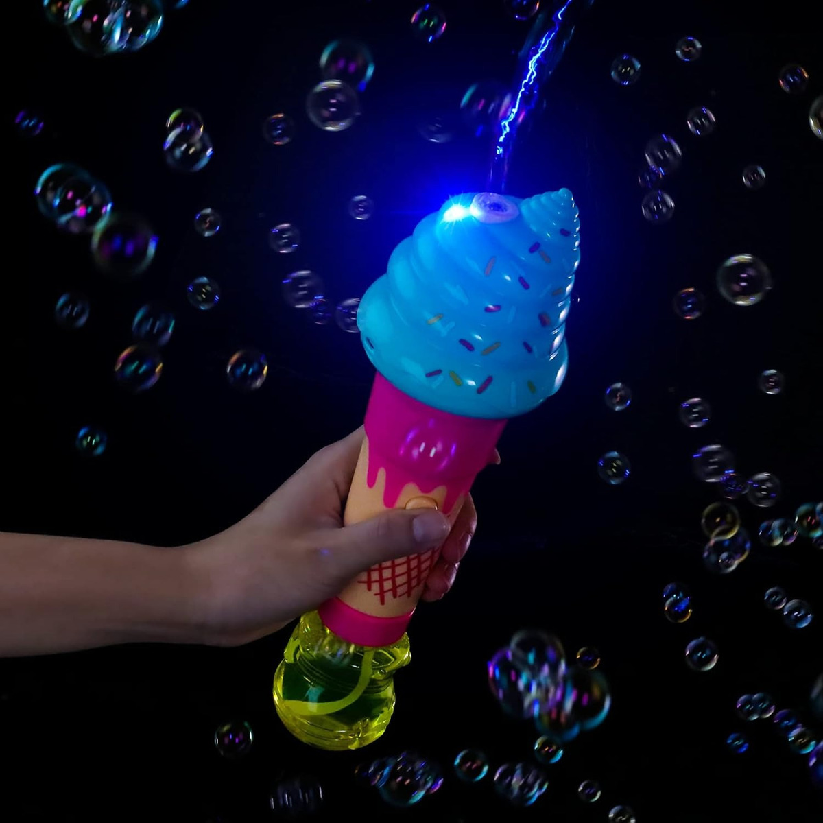 Bubujero Automatico Helado C/ Luz + Recarga Ja Ru Burbujas