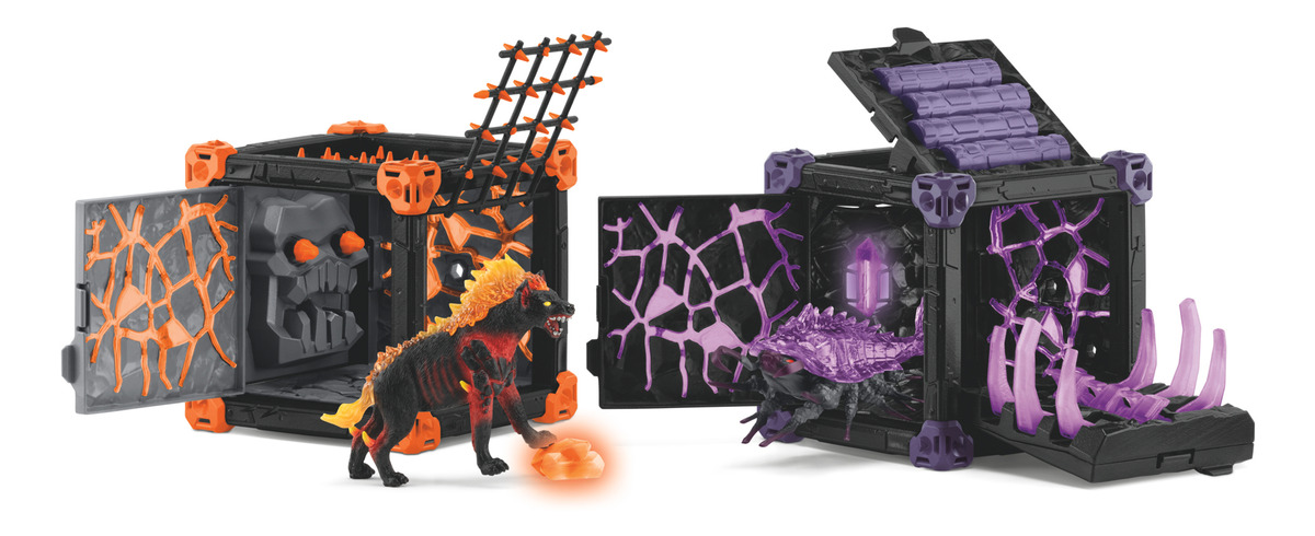 Set Figuras Jaula Monstruo Hiena De Lava Eldrador Schleich