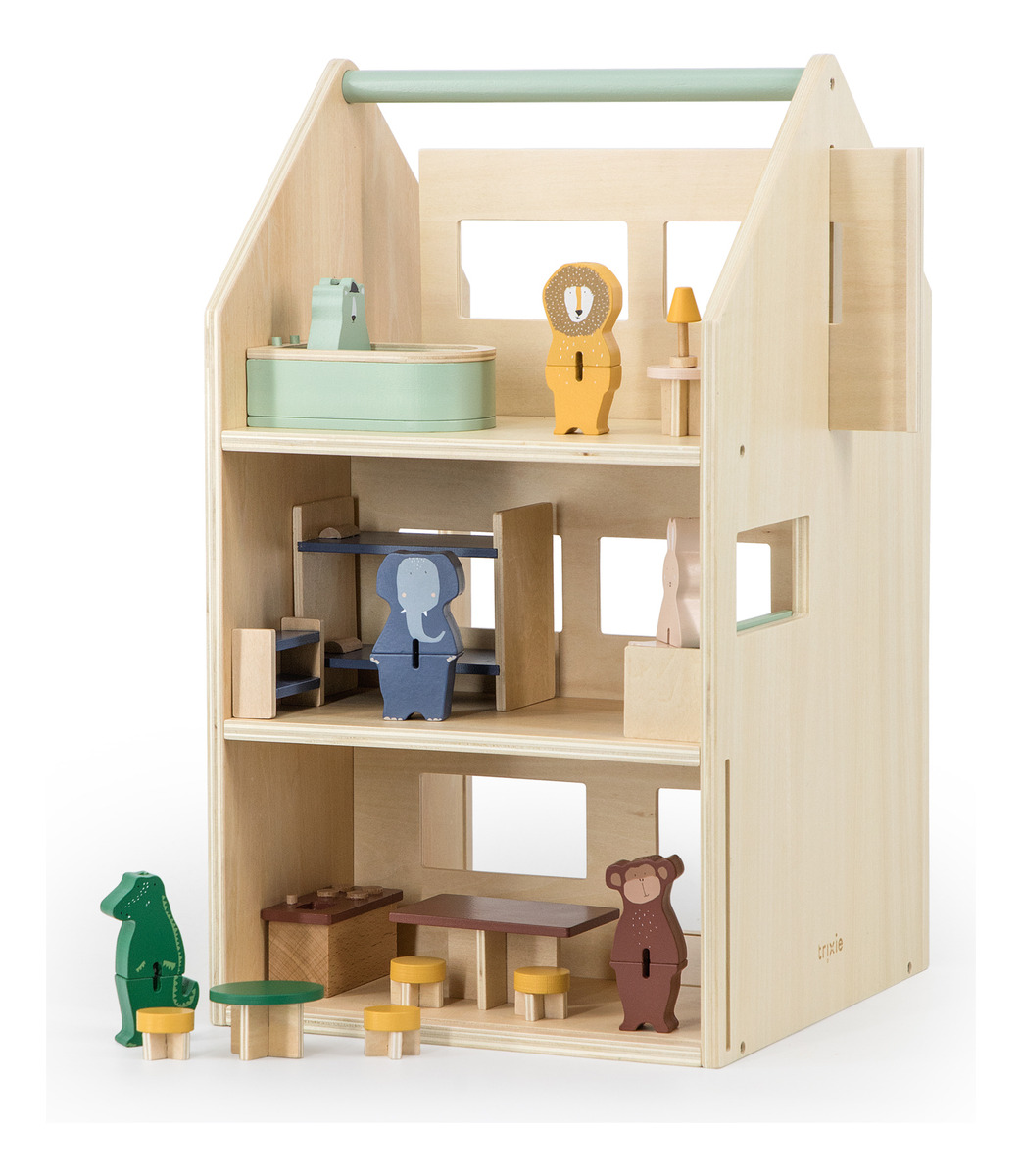 Casita Casa Juegos Madera Didactica + Accesorios Trixie Tx