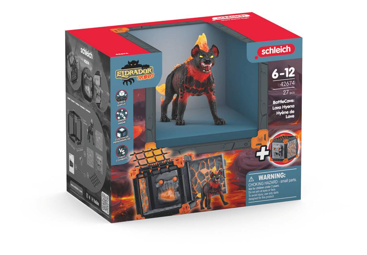 Set Figuras Jaula Monstruo Hiena De Lava Eldrador Schleich