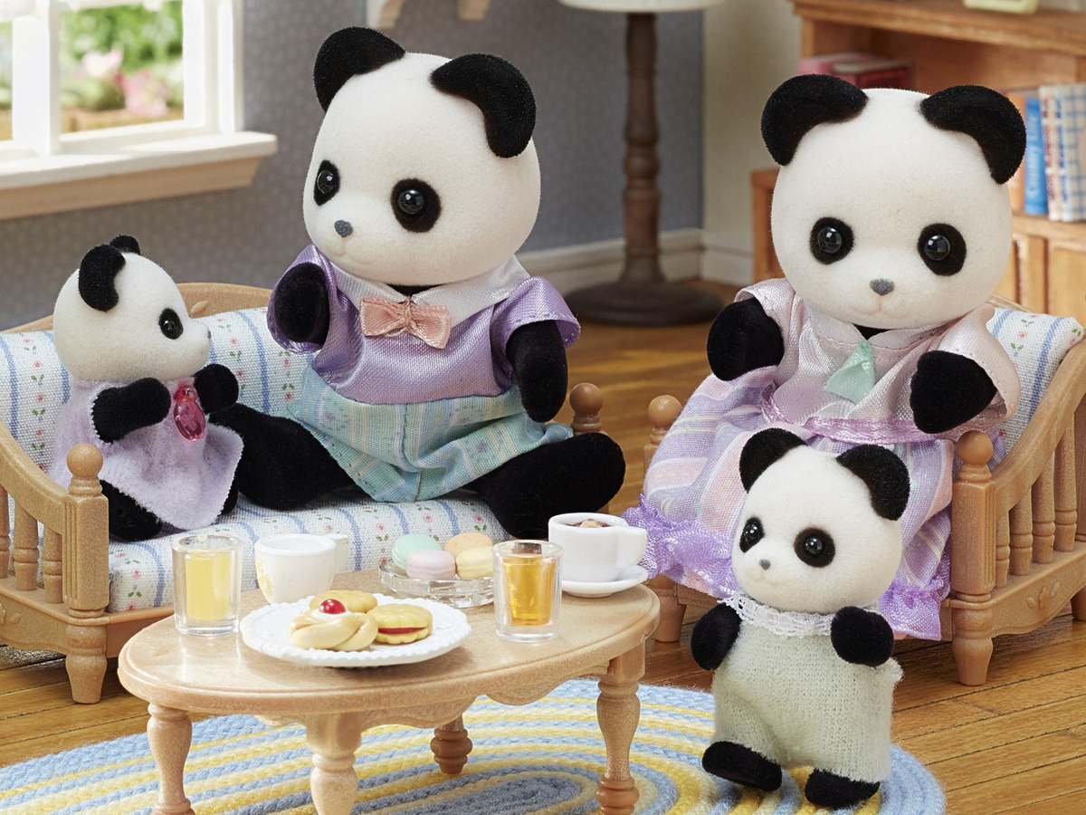 Sylvanian Families Familia Panda Pookie Juguete Infantil Tx