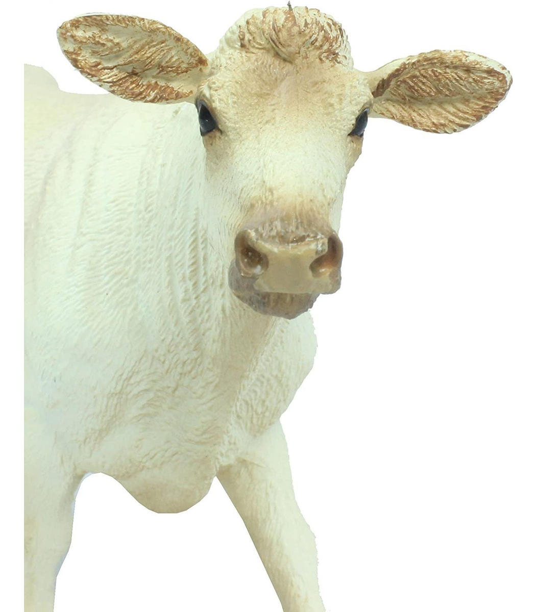 Figura Safari Juguete Vaca Charolais Granja Coleccionable Tx