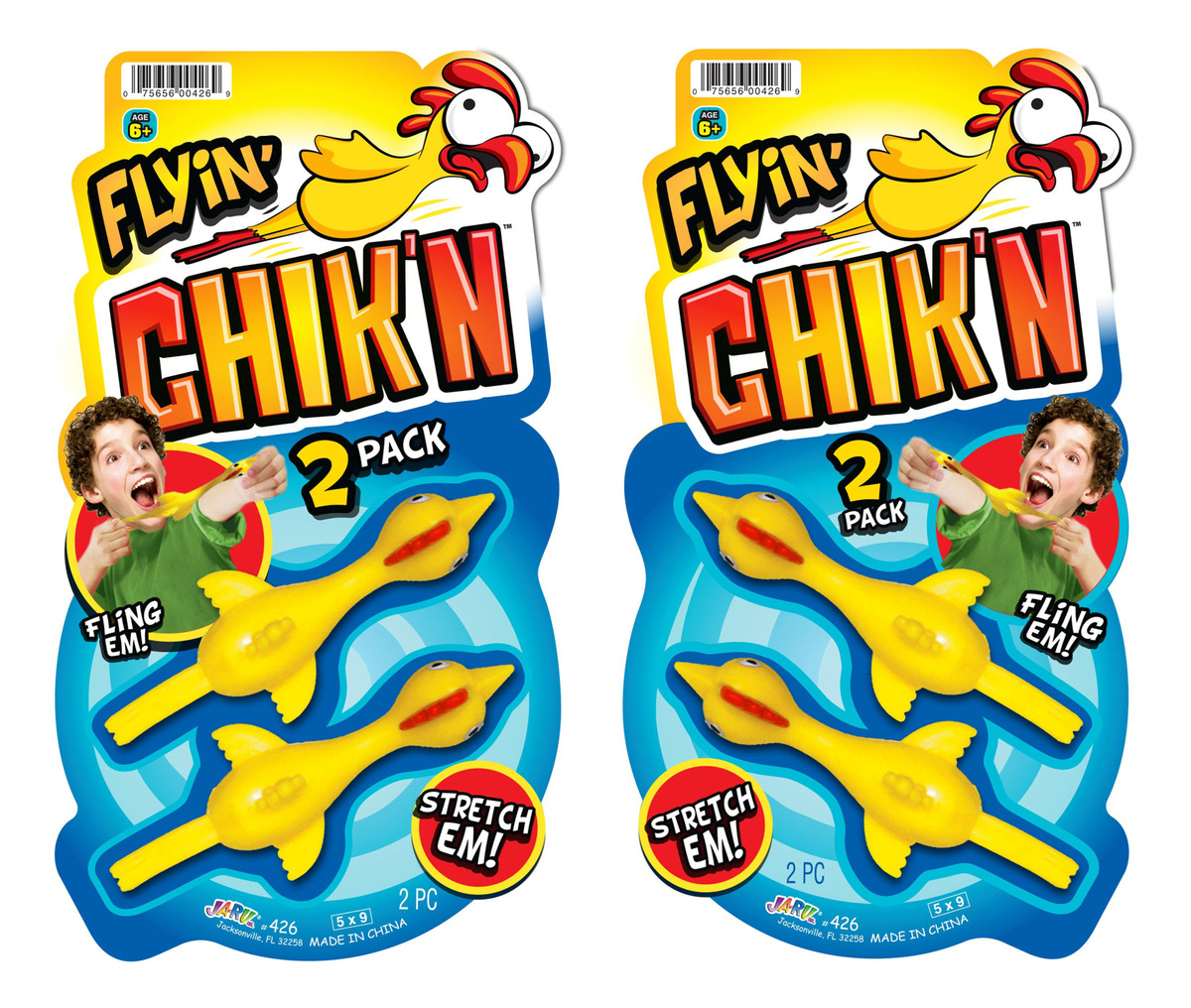 Pollo Volador Ule X2 Juguete Estirable Ja Ru Goma Trex