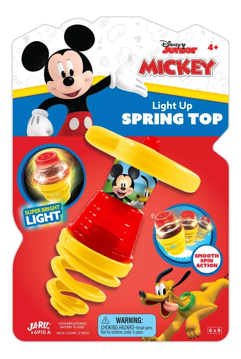 Trompo Juego Infantil C/ Luz Y Lanzador Disney Mickey Spidey