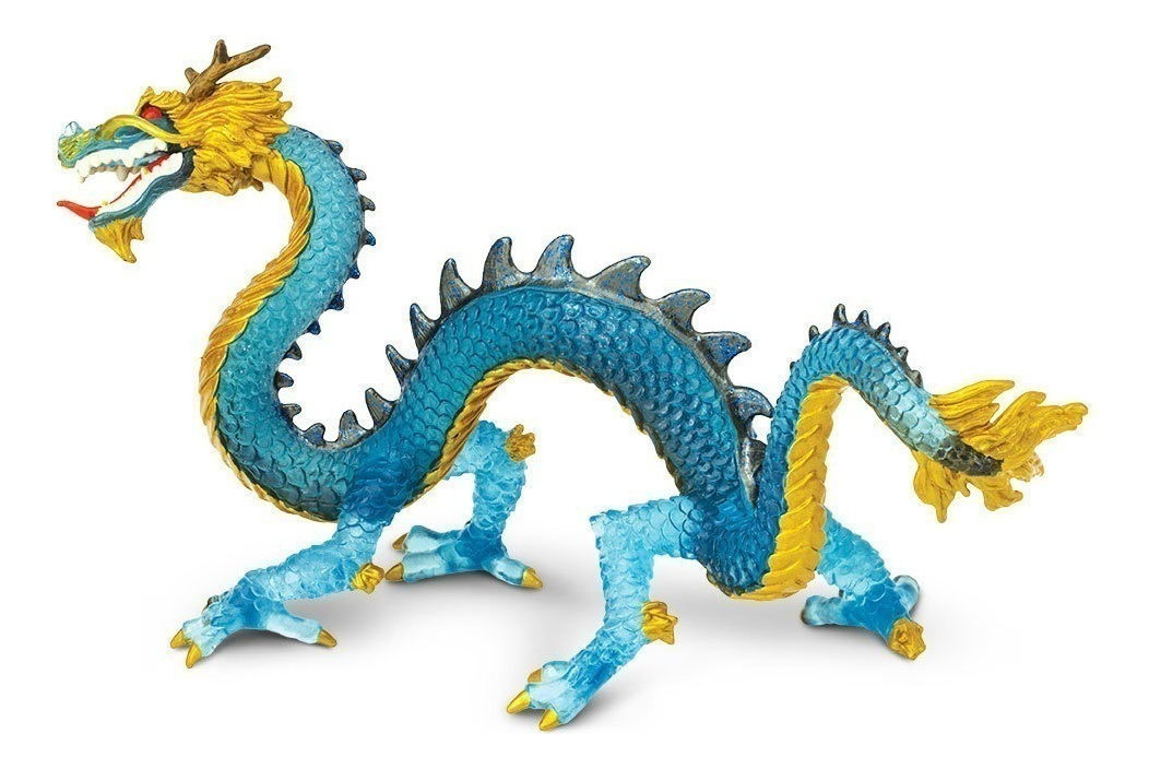 Figura Safari Dragón Chino Azul China Suerte Juguete Niños