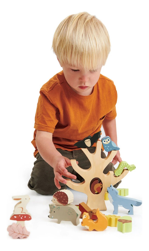 Juego Tender Leaf Bosque Apilable Árbol Con Animales Trex