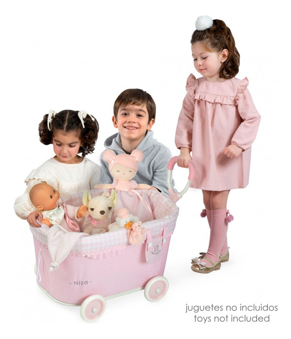 Guarda Juguetes C/ Ruedas Canasta De Cuevas Niza Niños Trex