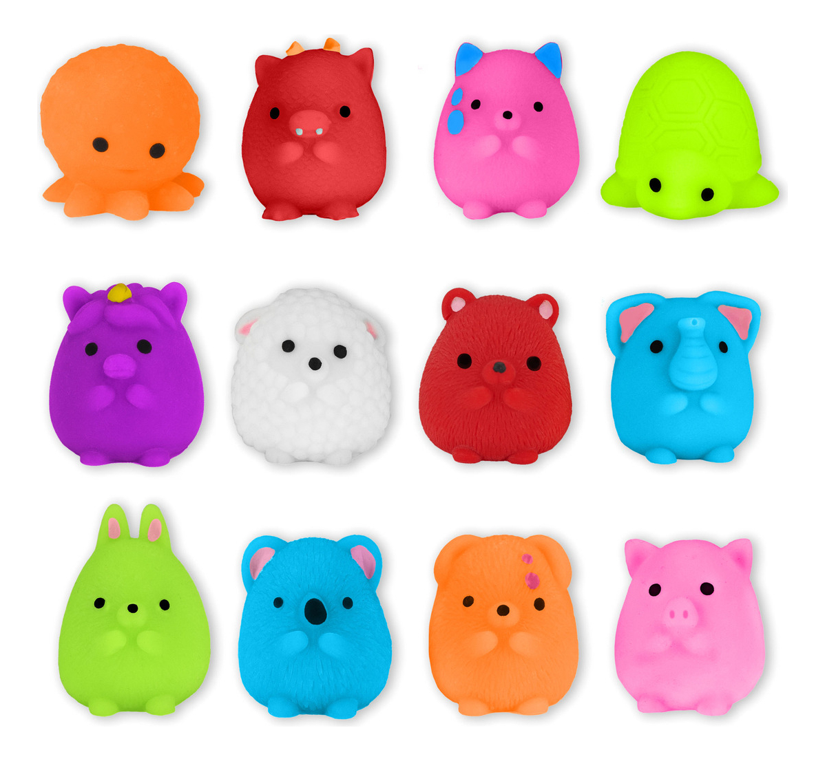 Ja Ru Squishy Mochi Kawaii Trex 3 Unidades Redondo
