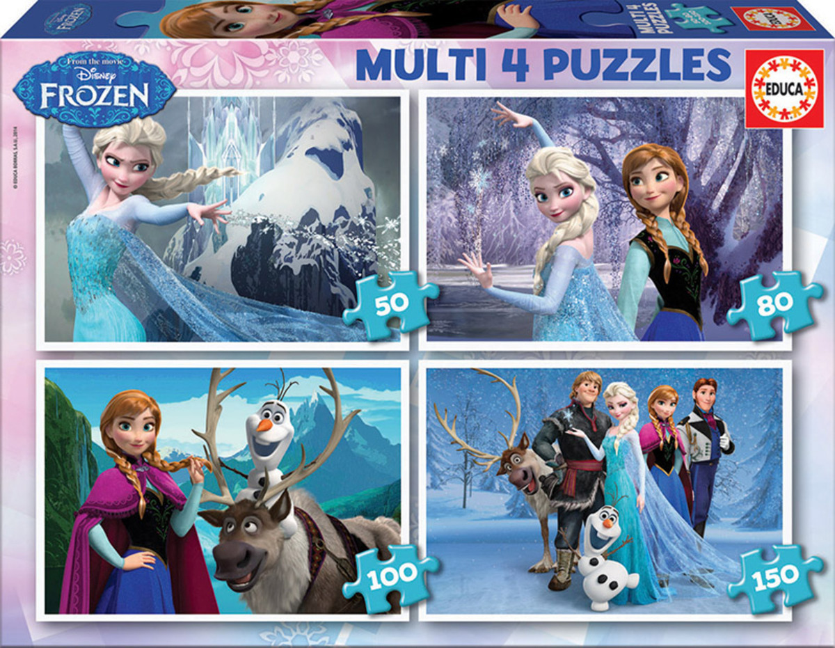 Puzzle Frozen Disney X4 Puzzles Educa Infantil Calidad Trex