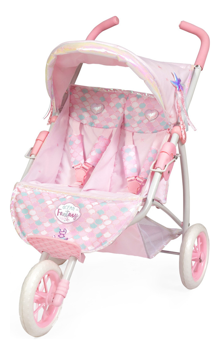 Coche De Muñecas Gemelos Plegable De Cuevas Bebes Niños Tx