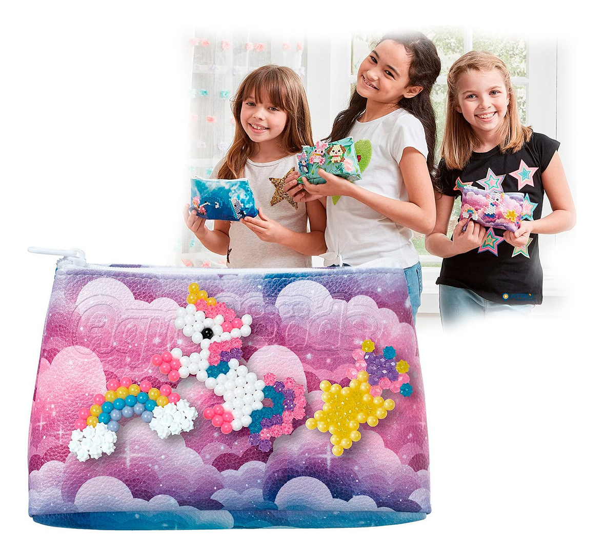Juego Aquabeads Para Decorar Bolso Unicornio Juguete 500 Pcs