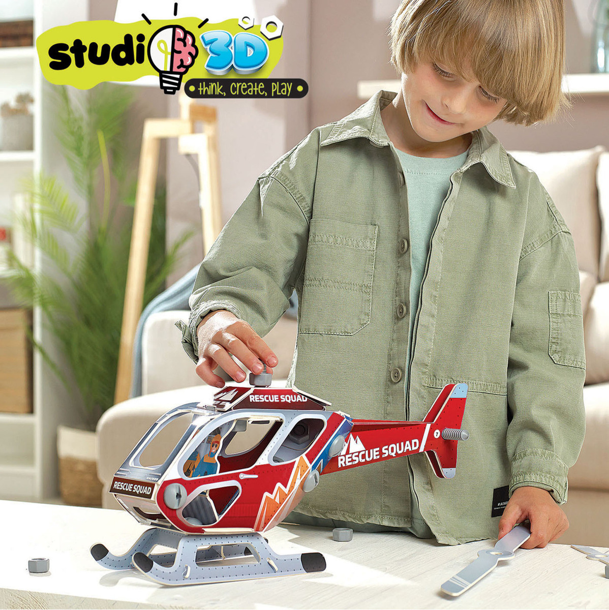 Helicoptero 3d Rompecabezas Rescate Educa Infantil Trex