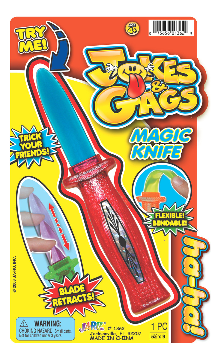 Cuchillo Falso Retractil Ja Ru Plastico Broma Flexible Trex
