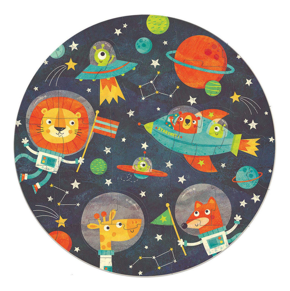 Set Puzzle Viaje Espacial Rompecabezas Niños Educa Animales
