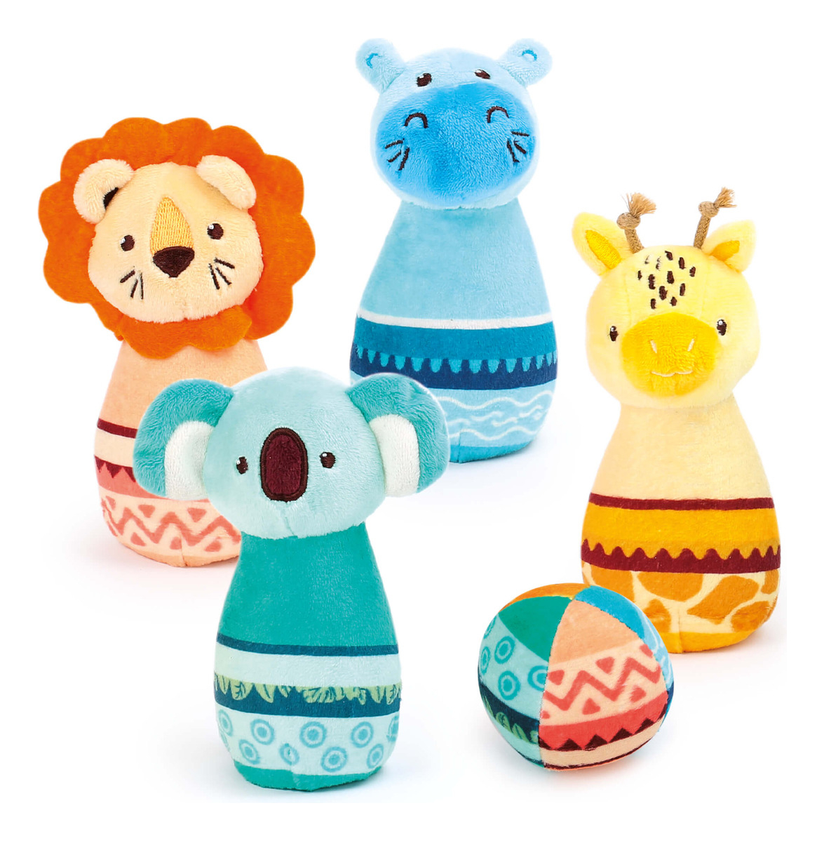 Juego Bolos Acolchonados Bebe Tela Ludi Baby Sensorial Trex
