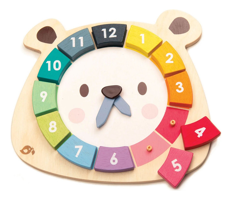 Reloj Colores Oso Tender Leaf Aprende Juguete Madera Niño Tx