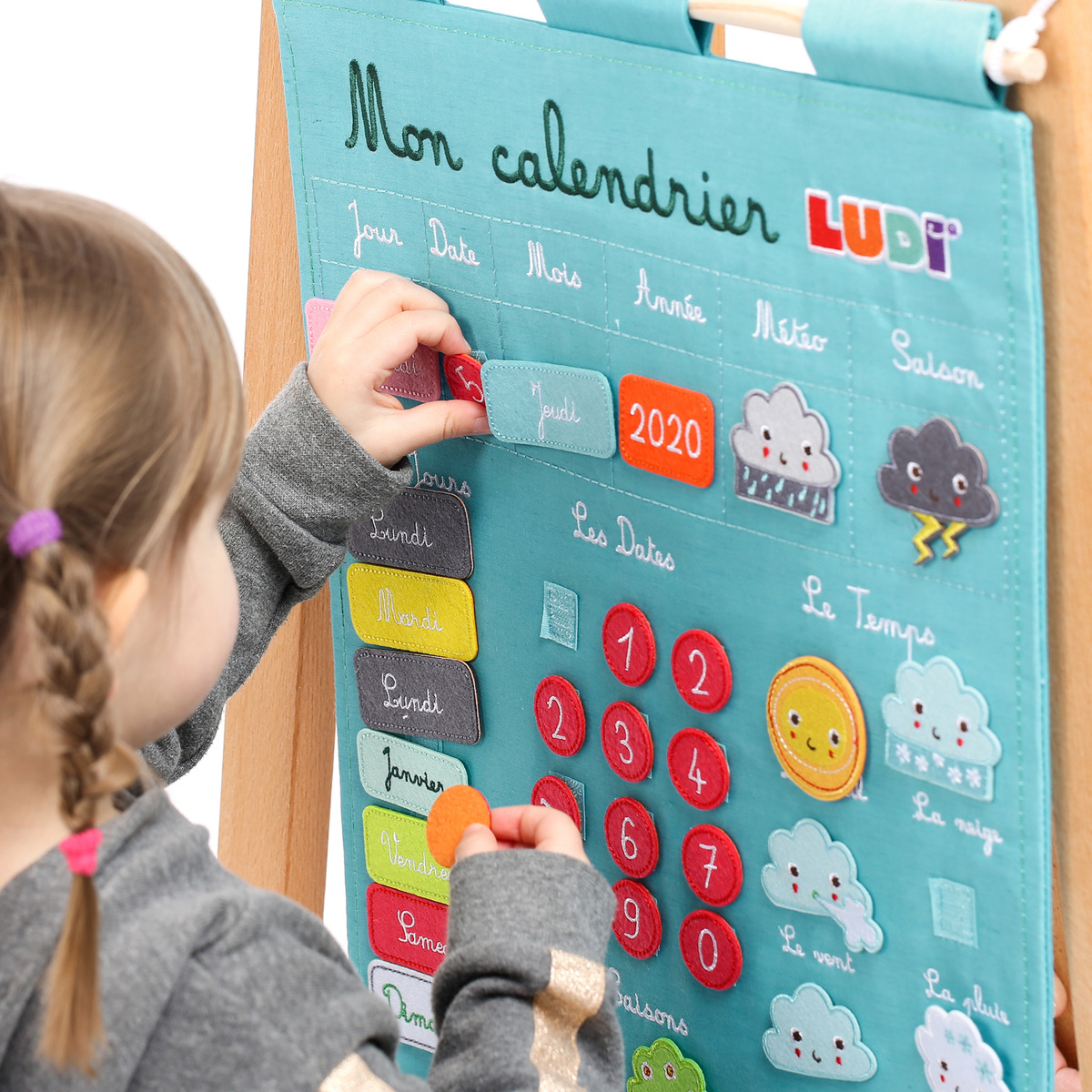 Juego Calendario Infantil Educativo Pared Tela Figuras Ludi
