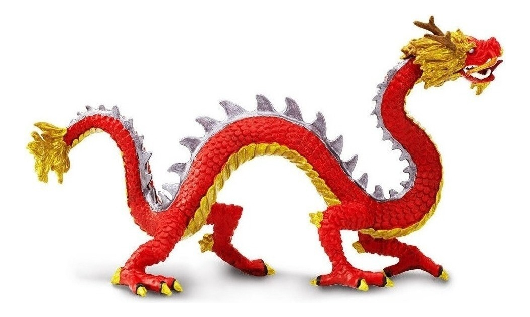 Safari Dragon Rojo Chino Suerte Cuernos Mitología Animal
