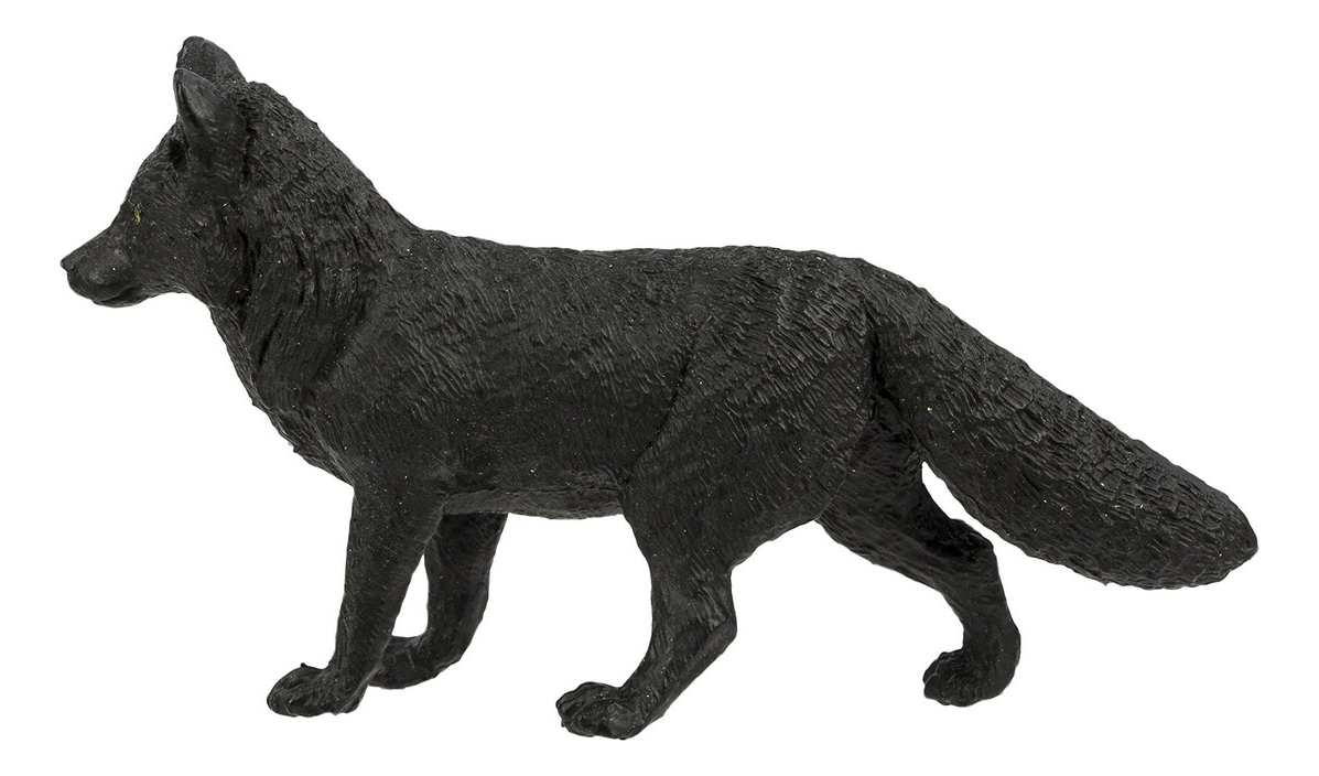 Zorro Negro Figura Safari Muñeco Animal Niño Niña Infantil