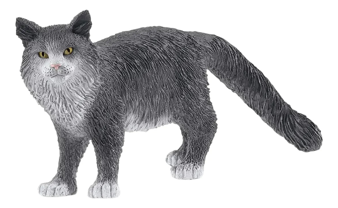 Figura Animal Schleich Gato Maine Coon Gris 13893 Trex