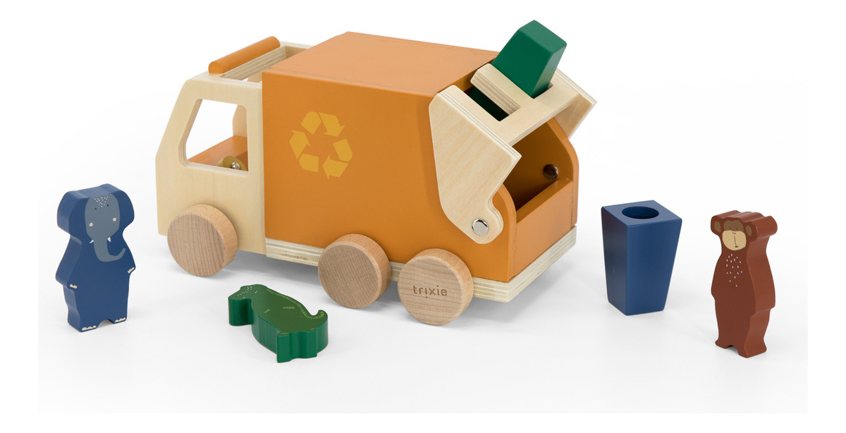 Camion Basura Madera Animales Trixie Juguetes Infantil Trex