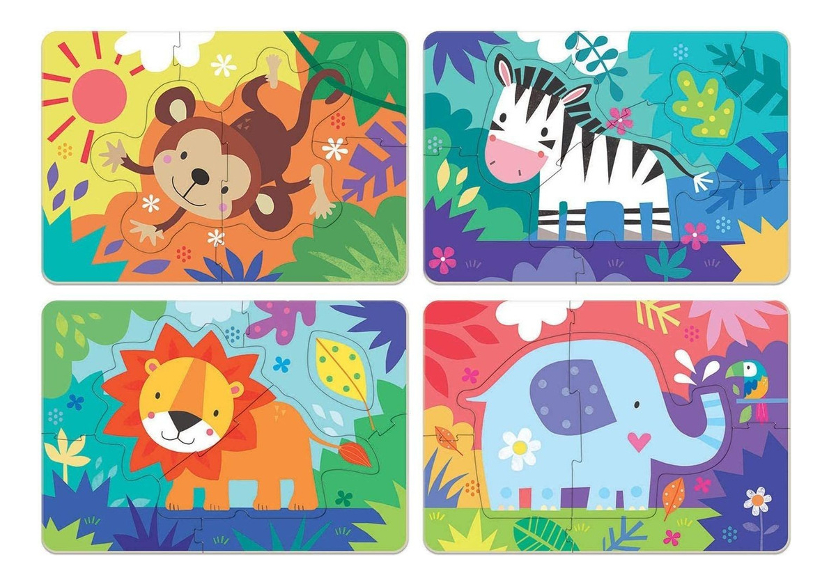 Set Puzzle Leon Elefante Niños Bebes Educa Rompecabezas Tx