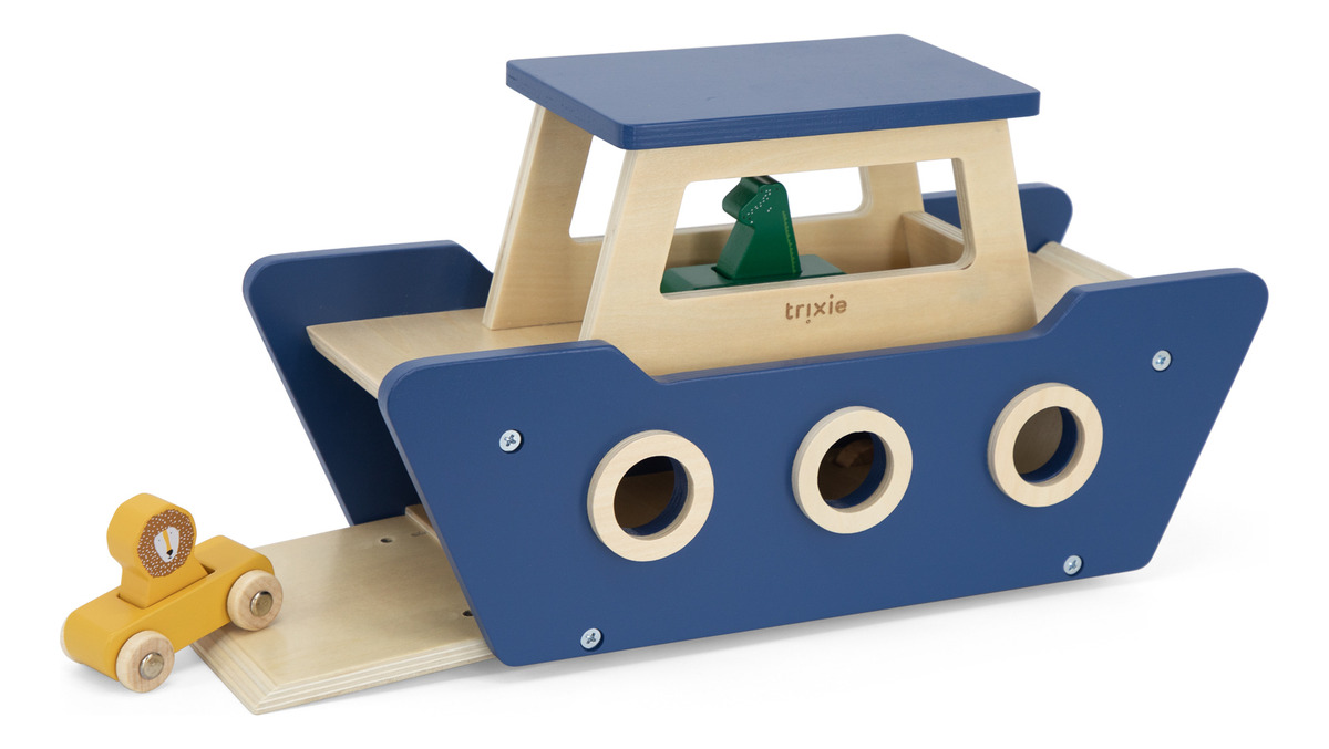 Barco Ferry Madera Puzzle Infantil Animales Cognitivo Trixie