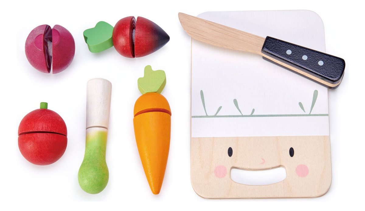 Tender Leaf Toys Tabla Cortar Vegetales Juguete Madera Niños