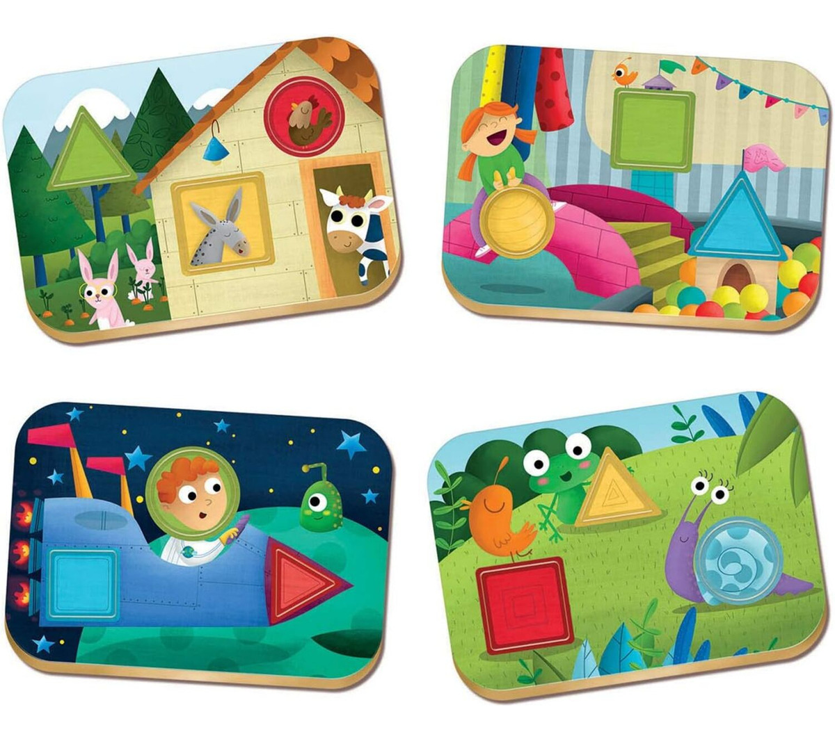 Juego De Formas Puzzles Rompecabezas Pajaro Rana Caracol Tx
