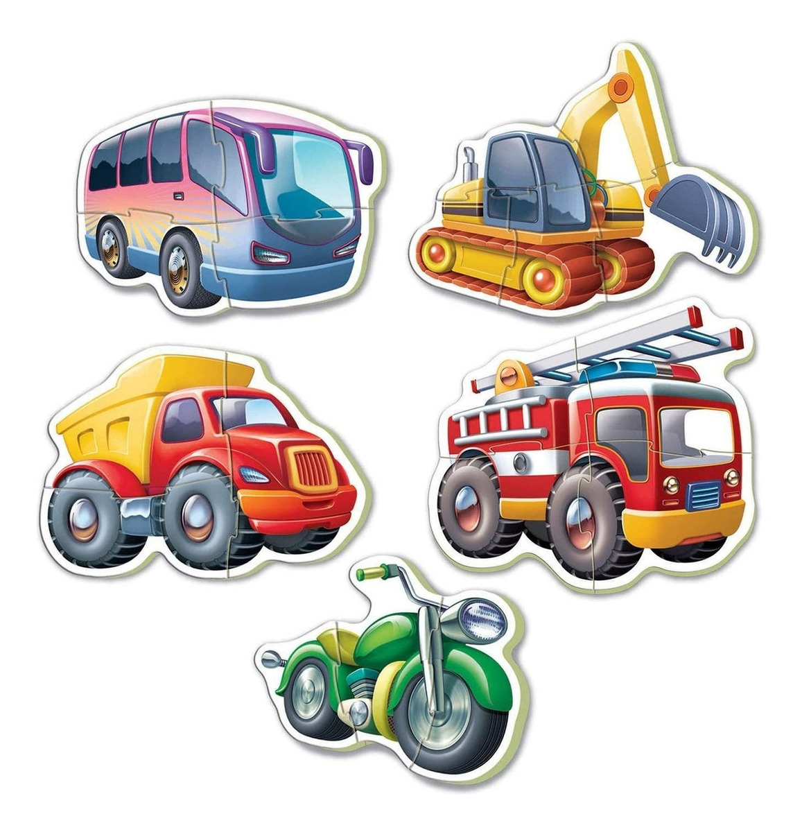 Set Puzzle Camion Rompcabezas Autito Educa Bebes Didactico