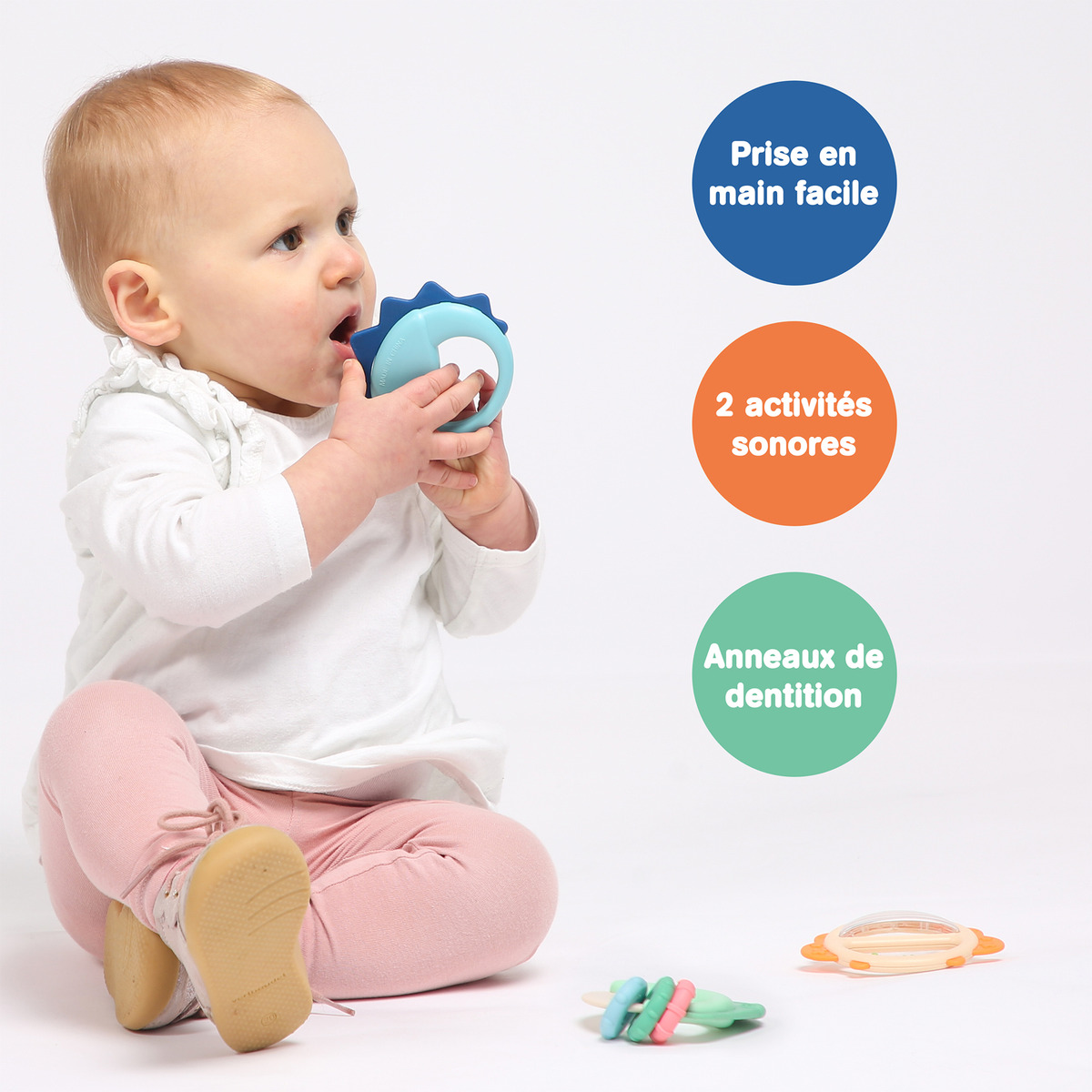 Pack Mordillos Sonajero Ludi Animales X3 Sensorial Bebe Trex